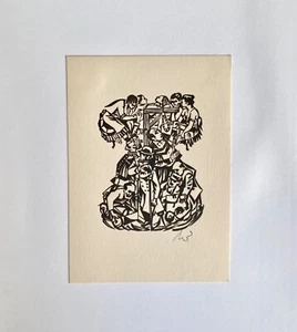 Holzschnitt, signiert, Ulrich Bewersdorff, - Bild 1 von 2