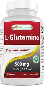 Best Naturals L-Glutamine 500 Mg 250 Tablets - Picture 1 of 12