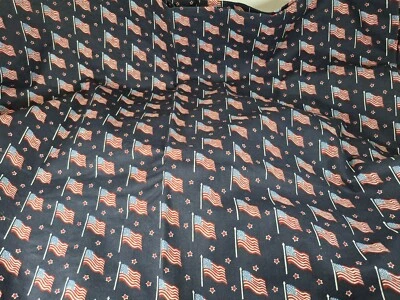 Patriotic American Flag Fabric 48" x 72" Cotton Material For Quilting & Crafts - Image 1 of 4
