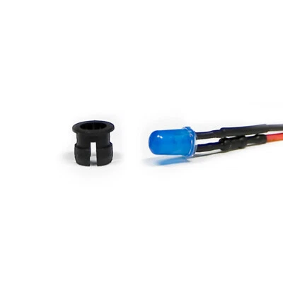 10 x Verkabelte Dioden LED + Plastik Halterung pre Wired Blau Diffus 6V 5mm - Bild 1 von 4