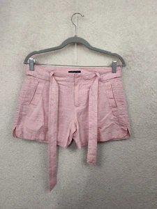 Tommy Hilfiger Women Short 0 Pink Cotton Blend Mid Rise Belted Regular Fit Chino - Picture 1 of 19