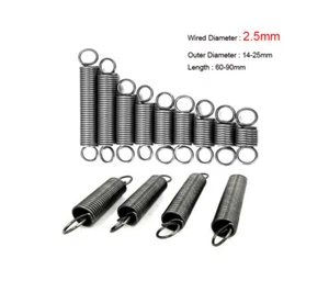 2.5mm Wire Diameter Spring Steel Small Tension Spring 60~90mm Length 14-25mm OD - Picture 1 of 6