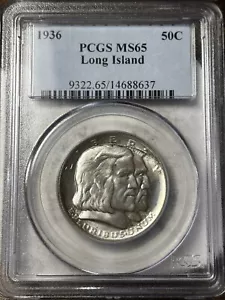 1936 Long Island 50c PCGS MS-65 Commemorative Half Dollar - Picture 1 of 3