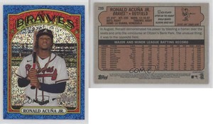 2021 Topps Heritage Blue Sparkle Chrome Ronald Acuna Jr #299