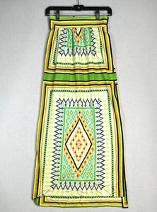 VINTAGE 70s Geometric Wrap Skirt Women Size Small Polyester Psychedelic O23 - Picture 1 of 15