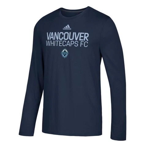 Vancouver Whitecaps FC MLS Adidas Men's Navy Blue Team Long Climalite T-Shirt Cover