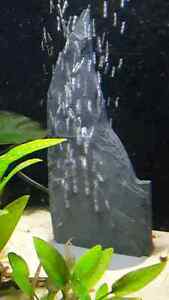 Fennstones natural slate rock air bubble formation ornament aquarium fish tank