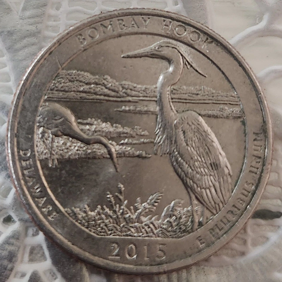 2015-P BOMBAY HOOK, DELAWARE "ATB" NATIONAL PARK QUARTER 1-COIN BU FREE SHIPPING - Image 1 of 2