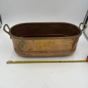 Made In Turkey 17” Copper Oval Boiler Planter Vintage. 4 Lb 8oz. - Picture 1 of 8