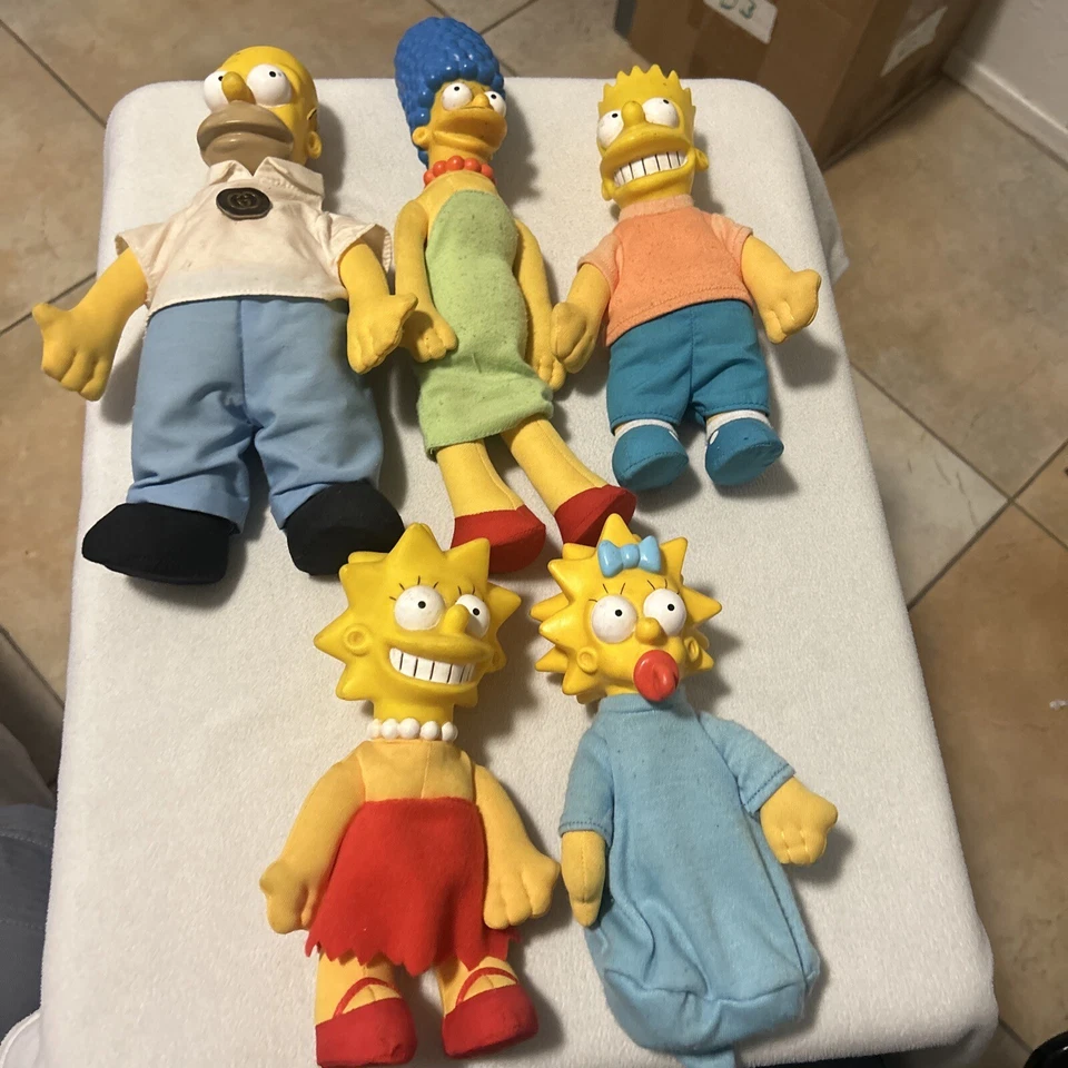 (Lote de 5) Figuras de peluche completas de colección 1990 de Los Simpson Matt Groening 11”-7” Foto 1 de 4