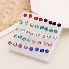 Wholesale A Set Of 20 Pairs Clear Coloured Crystal Ear Studs Earrings Shinny UK