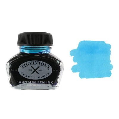 Thornton's Luxury Goods Fountain Pen Ink Bottle, 30ml - Daphne Blue