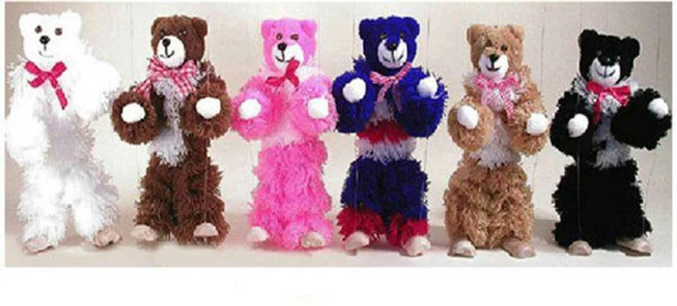 Yarn Bear, 2 Legged 3-String T-Handle Marionette Puppet 10" Tall Assorted Color - Image 1 of 1