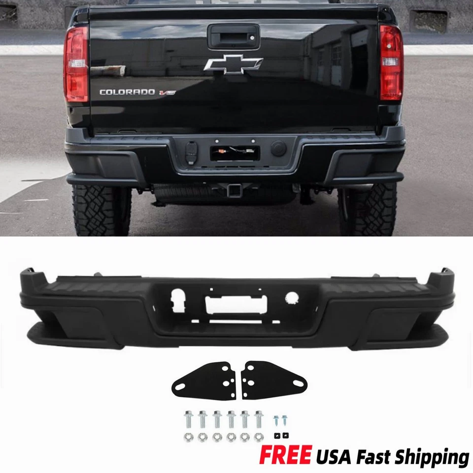 Black Rear Step Bumper Assembly For Chevrolet Colorado GMC Canyon 2015-2022 Foto 1 de 4