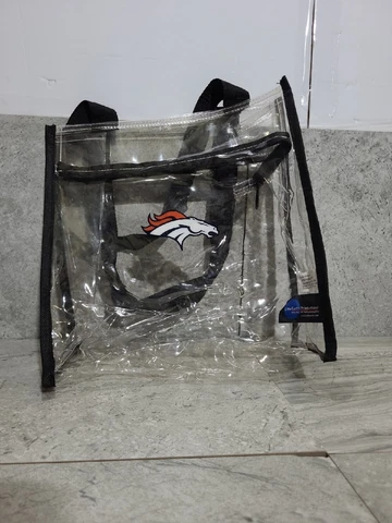 NFL Denver Broncos Clear Zipper Tote Bag Stadium Approved Cover