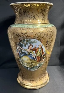 Vintage LE BEST CHINA 24K Gold handbemalte Porzellanvase 10 Zoll Höhe - Bild 1 von 9