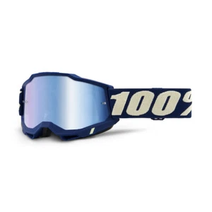 100% Accuri 2 Goggle Deepmarine Blue Mirror Lens Off-Road Motocross Goggles - Picture 1 of 6