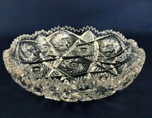 Antik Imperial Glass Co. #91/555 durchsichtige Pressglasschale NU-CUT STAR um 1914 - Bild 1 von 6