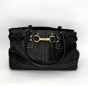 Coach Hampton Umhängetasche Handtasche schwarz genarbtes Leder #10528 - Bild 1 von 9