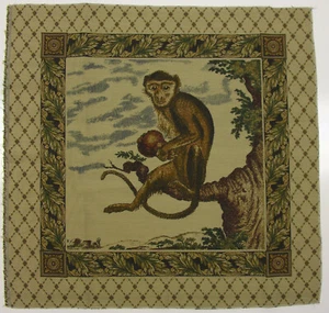 MONKEY IN TREE BEAUTIFUL WILDLIFE UPHOLSTERY TAPESTRY PANEL 27” x 27” INCHES - Picture 1 of 1