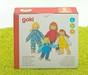 Goki Biegepuppe Puppen Junge Familie 4 Teile - Holz, Textil, biegsam - Bild 1 von 4