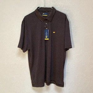Jack Nicklaus Polo Men’s Large Black & White Stripped Short Sleeve Sports Shirt - Picture 1 of 8