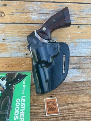 Don Hume H722 Black Leather OWB Revolver Holster For S&W 4" K 10 1912 15 LEFT ! - Image 1 of 2