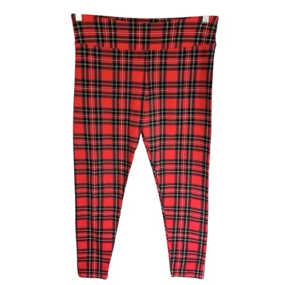 J Crew Women's L Tartan Holiday Full Length Everyday Leggings Red Plaid - Image 1 of 4