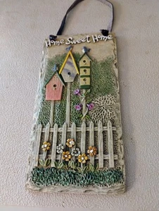 ⭐️⭐️⭐️⭐️⭐️ Vintage "Home Sweet Home" Plaque/Wall Hanging - Picture 1 of 7