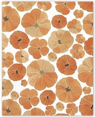 Pastel Pumpkins Wall Art Minimal Cozy Fall Poster Soft Autumn Decor for Home - Image 1 of 3