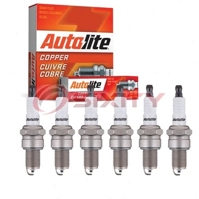 6 pc Autolite Copper Core Spark Plugs for 1967-1969 Oldsmobile Cutlass 4.1L ks - Image 1 of 4