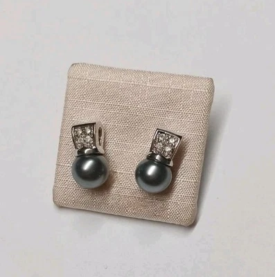 Edle Ohrringe Stecker Swarovski Kristalle Steine Strass m. Perlen Drop - Bild 1 von 4