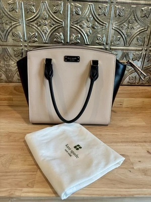 Kate Spade Large Leather Satchel Color Block Shoulder Bag Purse - Image 1 of 4