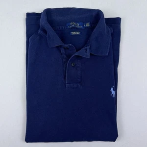 Polo Ralph Lauren Uomo Taglia Large Personalizzata Slim Fit Maglia Elasticizzata Blu Navy - Foto 1 di 5