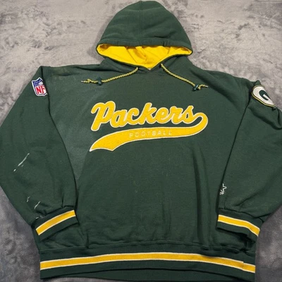 Vintage Green Bay Packers Hoodie Mens Large Green Starter Pro Line Football NFL - Image 1 of 4