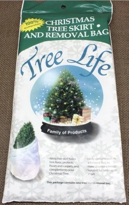 2 Tree Life Christmas Skirts and Removal Disposal Bags for trees to 7 ft tall - Image 1 of 4