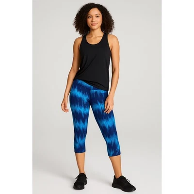 Under Armour Capri Leggings Blue Abstract Print Athletic Activewear - Image 1 of 4