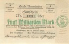 Neumünster Stadt 5 Milliarden Mark 1923 fast Kfr. Ungültig
