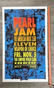 1993 Pearl Jam Poster LA Indio TAZ Signed #337/400 21x34 Mint No Ticketmaster - Picture 1 of 10