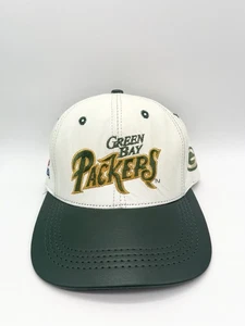 Vintage 90s Green Bay Packers Leather Snapback Hat Modern Cap NFL Team USA Made - Bild 1 von 13