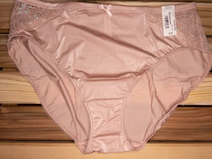 NWT Pink Satin & Lace Hi-Cut Panty Size 8 XL by Ambrielle - Picture 1 of 3