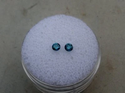 Blue Diamond Loose Faceted Round Natural Pair 3mm - Image 1 of 4