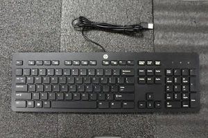25 x Genuine HP SK-2120 SLIM Black Business USB 104-Key Keyboard 803181-001 - Picture 1 of 6