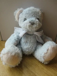 Suki Hug a boo Blue Teddy Bear Striped scarf 9" - Picture 1 of 5