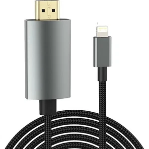 Adapter Lightning na HDMI, kabel HDMI do iPhone'a do telewizora, kompatybilny z iPhone - Zdjęcie 1 z 9