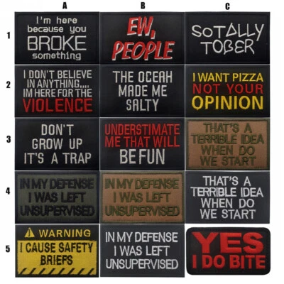 Embroidered inspirational quotes Letter Words Slogan Hook Patch Fastener Badge - Image 1 of 2