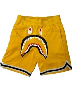 Bape Shark Basketball Sweat Shorts Yellow - Picture 1 of 5