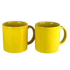 CCCC England Yellow Coffee Mug Set of 2 Ceramic 3.5” Tall Vintage