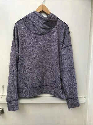 LUCY Púrpura Tinte Espacial Rayas Pullover Sudadera con Capucha Bolsillos Canguro Mujer Grande Foto 1 de 3