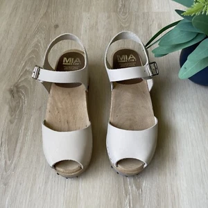 Mia Naturleder Anja Holz Clogs Größe 38 EU / 7,5 US - Bild 1 von 4